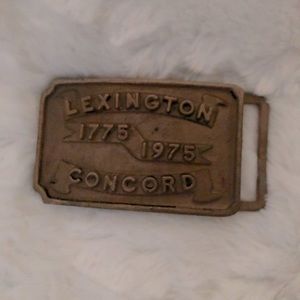 Lexington-Concord Vintage 1775-1975 Bicentennial Military Brass Belt Buckle